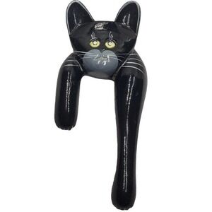 Cat pin wooden Unimpressed annoyed wooden cat hand painted and made black